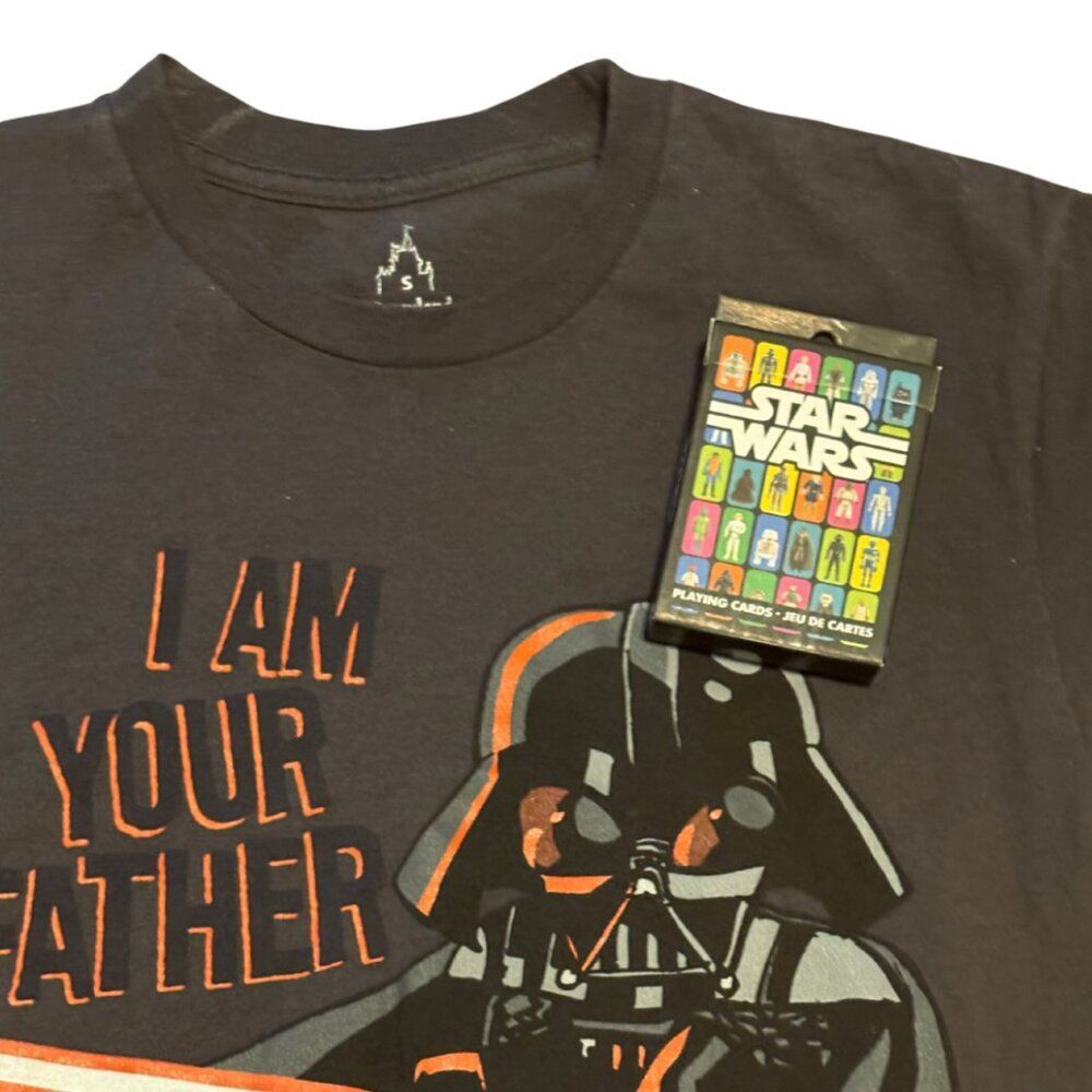 Bundle Disney Parks Star Wars Adult Shirt Size Small & Star Wars Vintage Cards